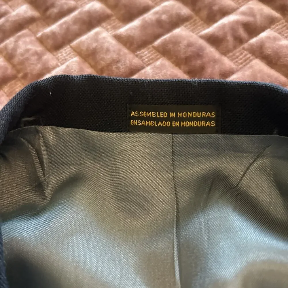 Stafford Men’s Blazer 50R‎ Navy Wool blend Gold Buttons Sports Coat Suit Jacket